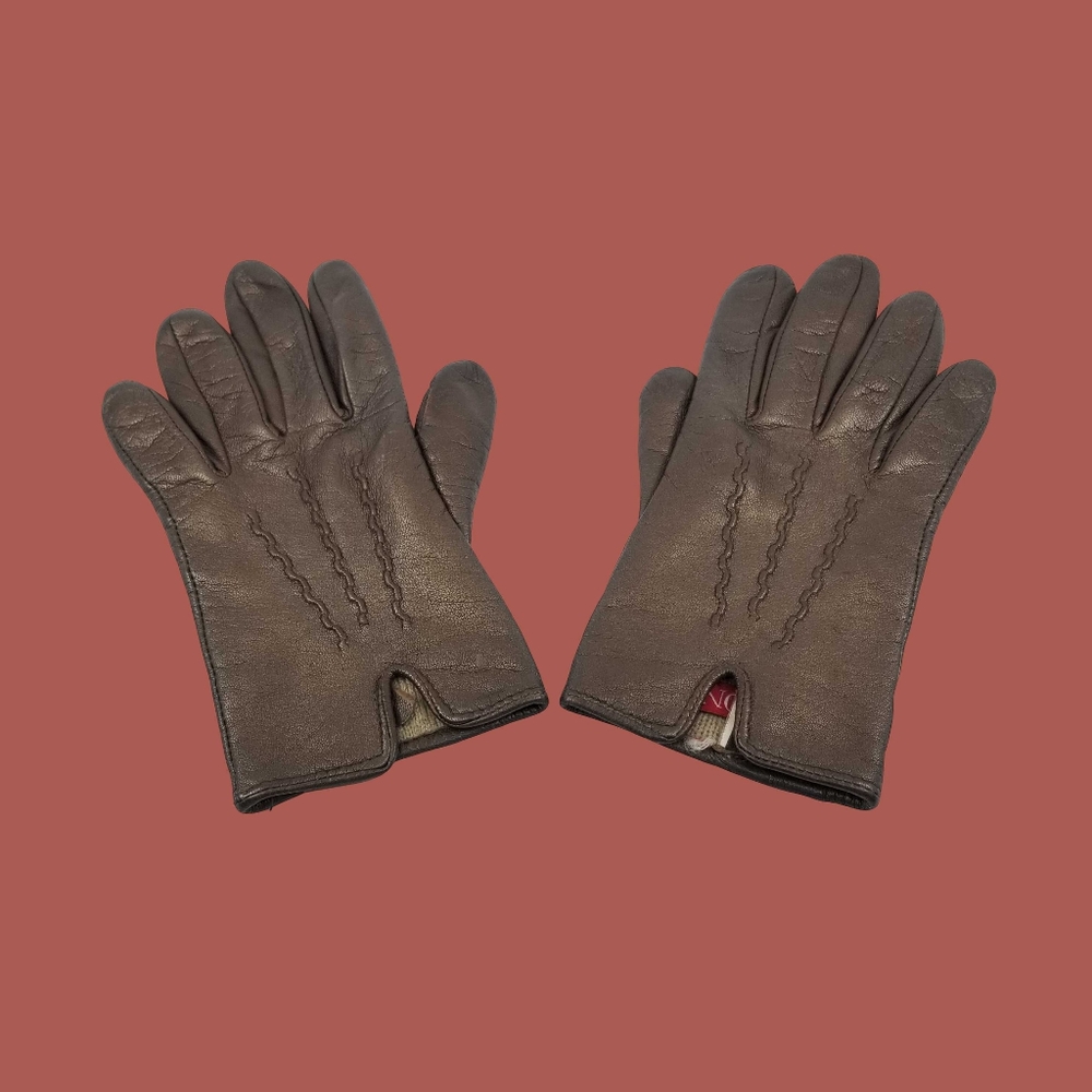 Shinnery Brown Leather Gloves by Merona